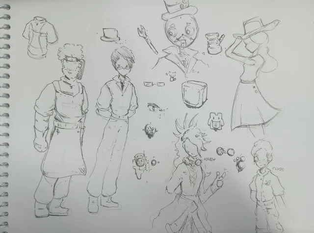 Rabiscos feitos com nanquim